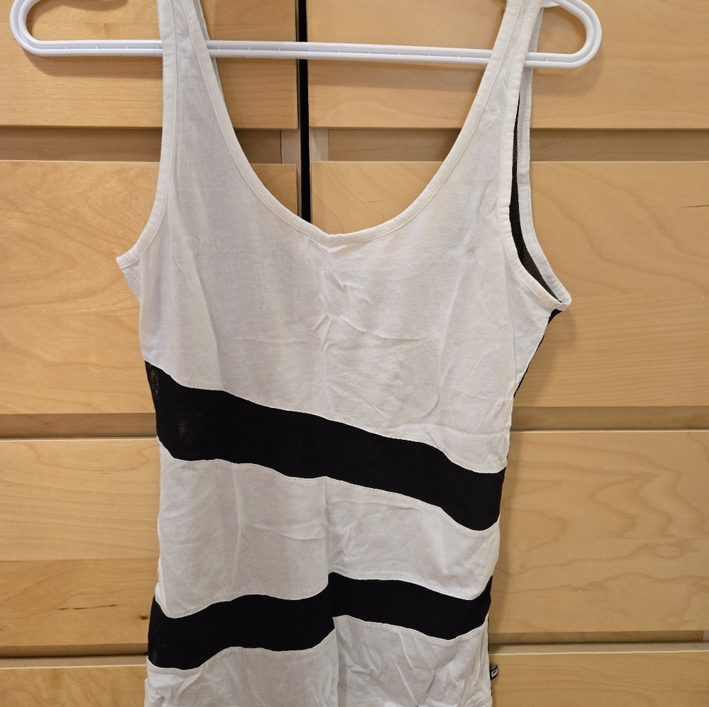 Fabletics White and Black Tank Top